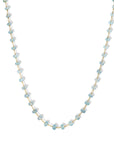 Faceted Aquamarine Rondelle Bead & 20K Hand - Wrapped Necklace - Peridot Fine Jewelry - Caroline Ellen