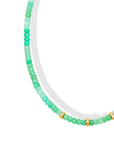 Faceted Chrysoprase Beaded Necklace With Three 14K Beads & Clasp - Peridot Fine Jewelry - Zahava