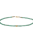 Faceted Emerald Beaded Bracelet with 18K Flattened Round Bead - Peridot Fine Jewelry - Margaret Solow Jewelry