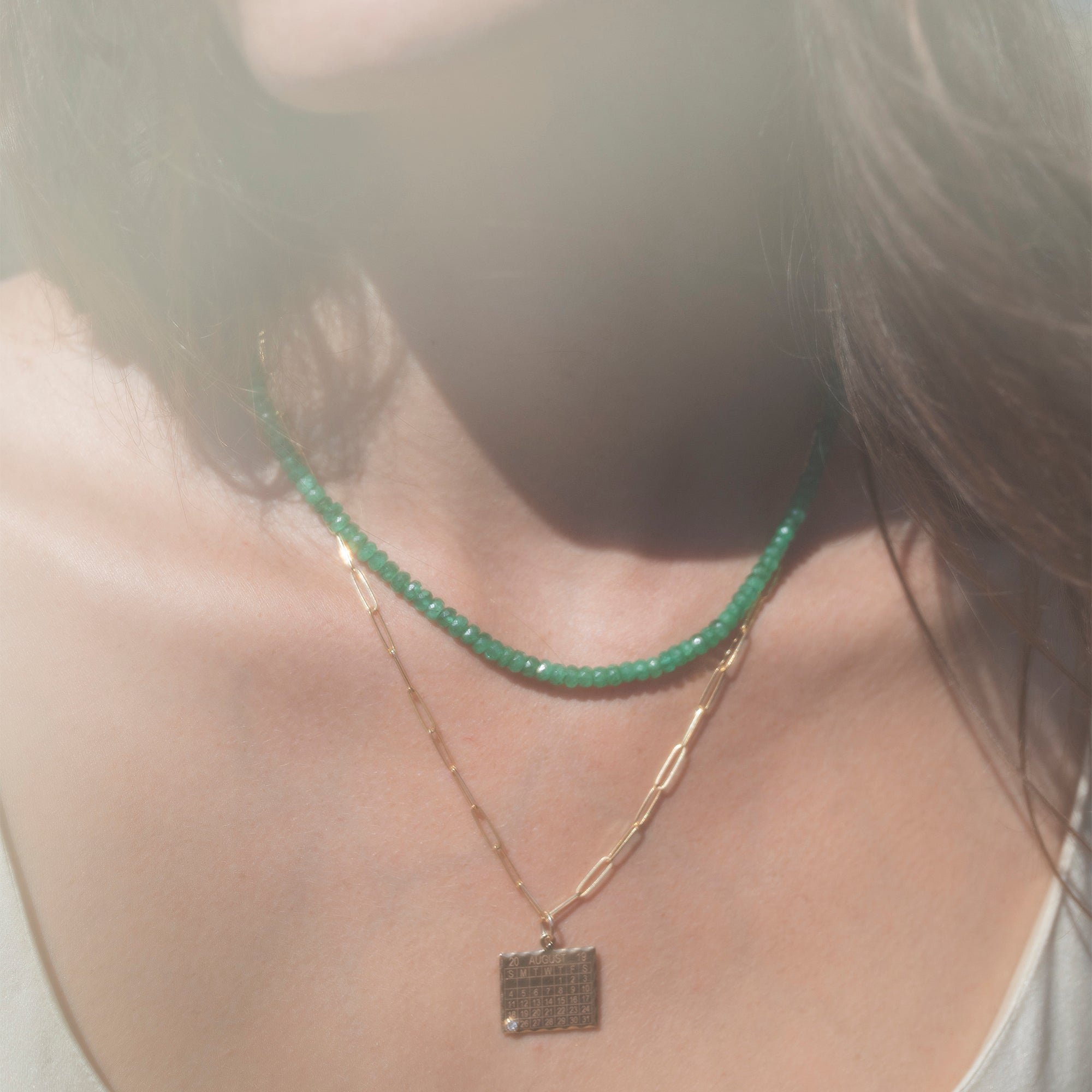 Faceted Emerald Beaded Necklace - Peridot Fine Jewelry - Zahava