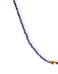 Faceted Lapis Beaded Necklace with 18K Rounded Rhombus Bead - Peridot Fine Jewelry - Margaret Solow Jewelry