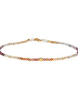 Faceted Multi Sapphire Beaded Bracelet with 18K Round Bead & Clasp - Peridot Fine Jewelry - Margaret Solow Jewelry