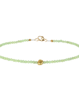 Faceted Peridot Beaded Bracelet with 18K Organic Bead - Peridot Fine Jewelry - Margaret Solow Jewelry