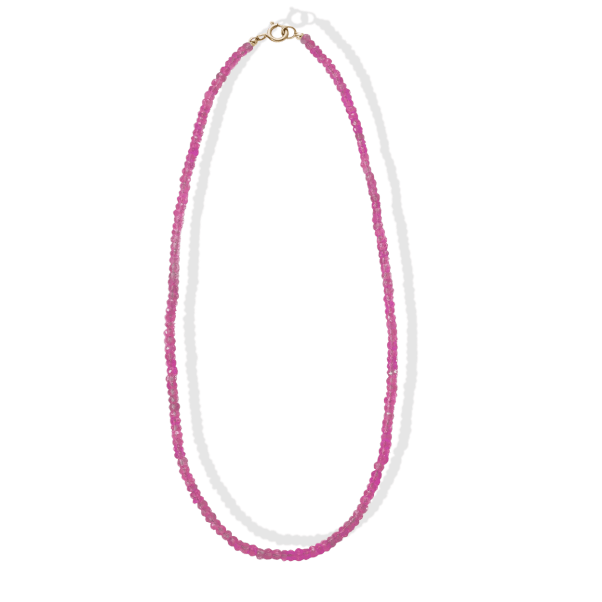 Faceted Pink Sapphire Beaded Necklace in 16" - Peridot Fine Jewelry - Zahava