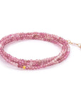 Faceted Pink Tourmaline Beaded Wrap Bracelet - Peridot Fine Jewelry - Anne Sportun