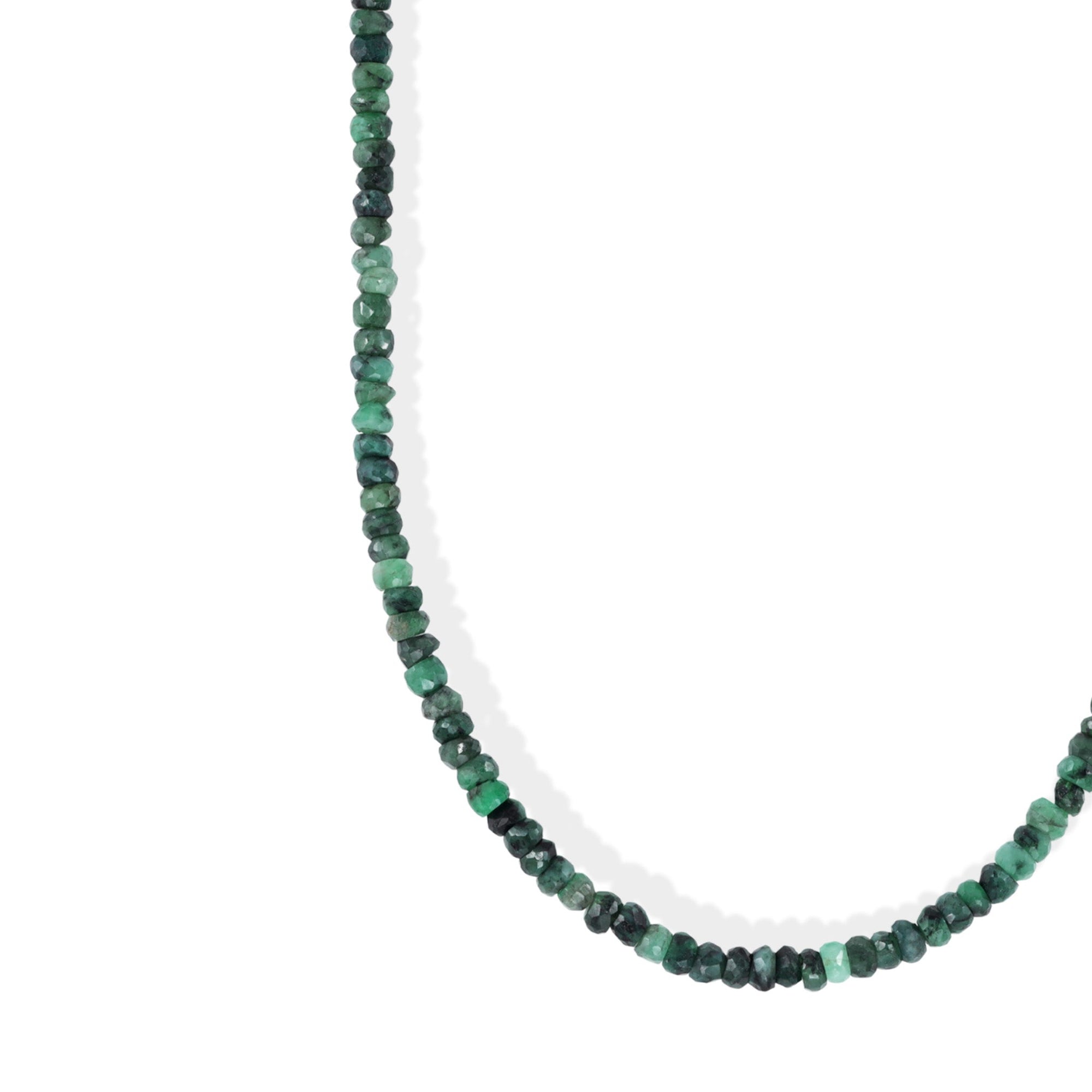 Faceted Raw Emerald Beaded Necklace - Peridot Fine Jewelry - Zahava
