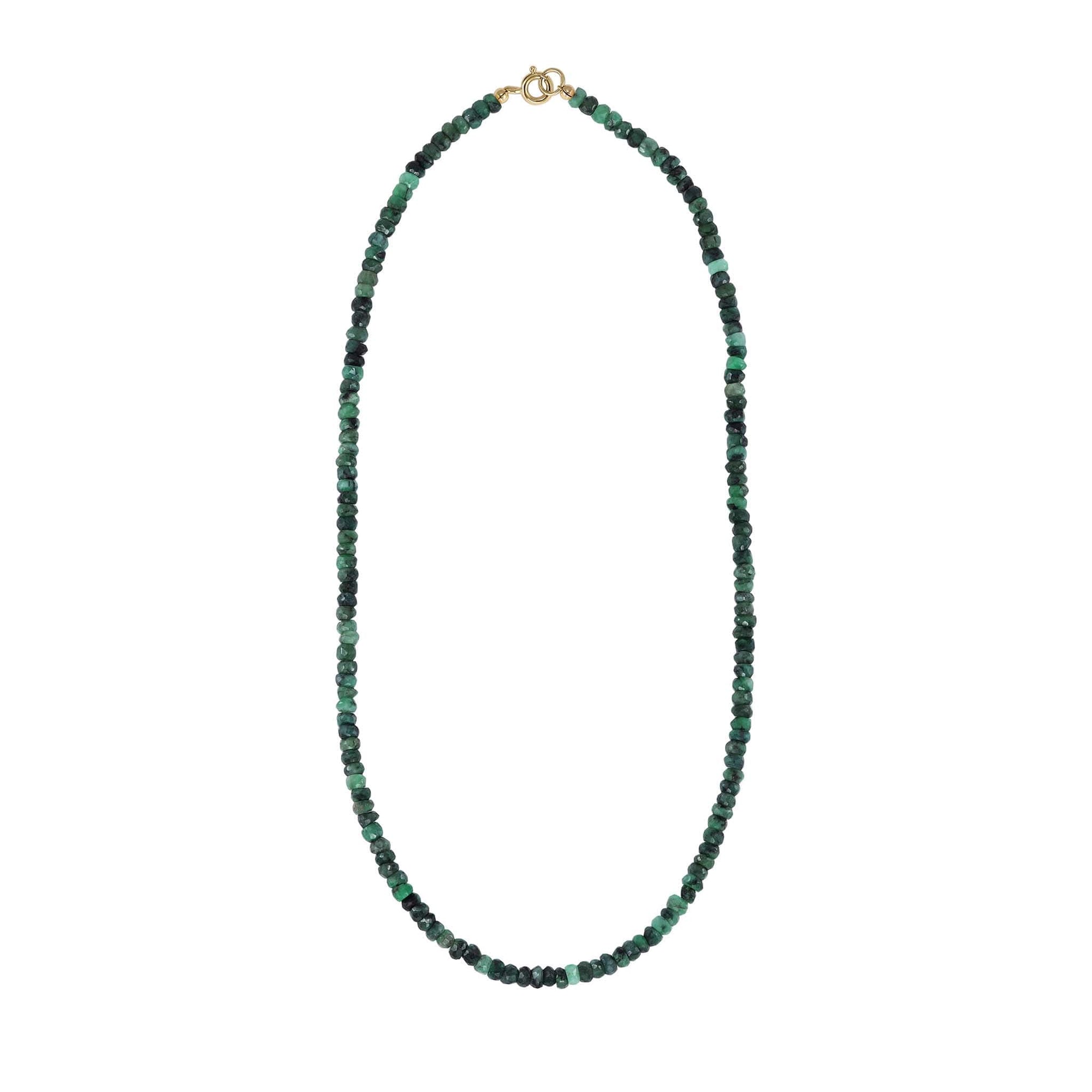 Faceted Raw Emerald Beaded Necklace - Peridot Fine Jewelry - Zahava