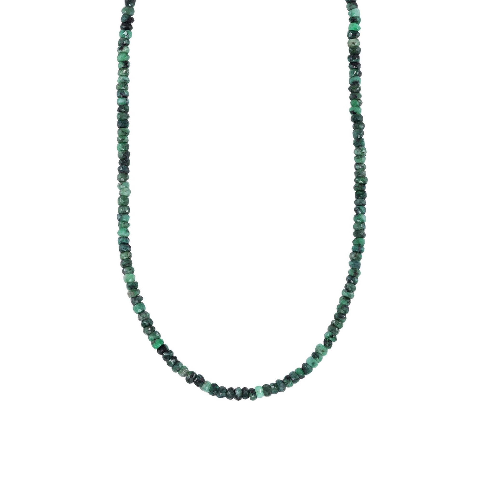Faceted Raw Emerald Beaded Necklace - Peridot Fine Jewelry - Zahava