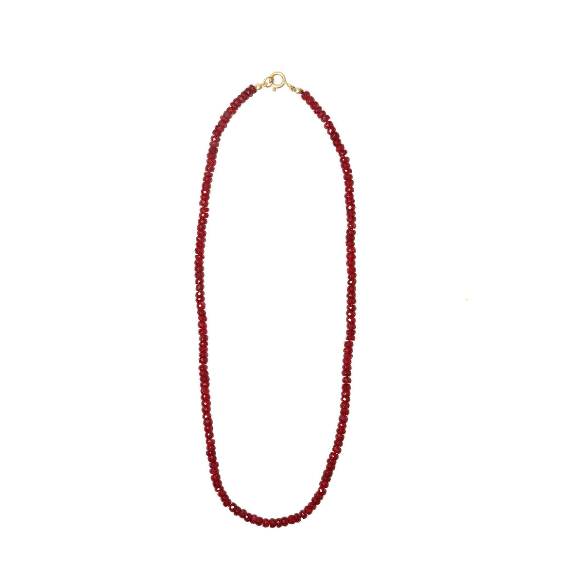 Faceted Ruby Beaded Necklace - Peridot Fine Jewelry - Zahava
