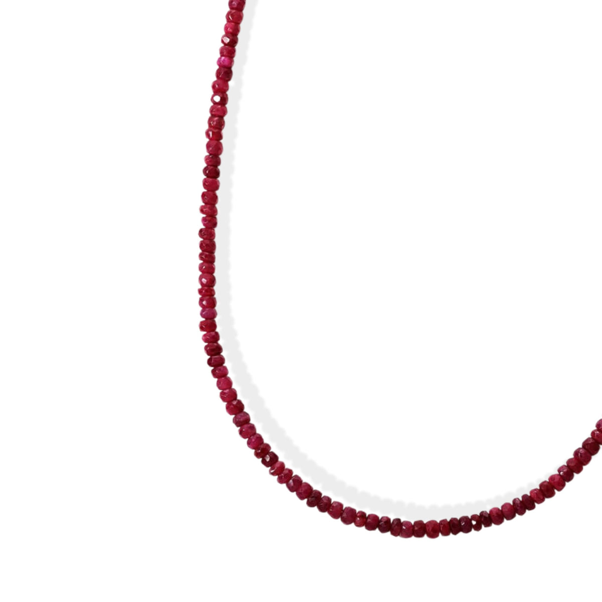 Faceted Ruby Beaded Necklace - Peridot Fine Jewelry - Zahava