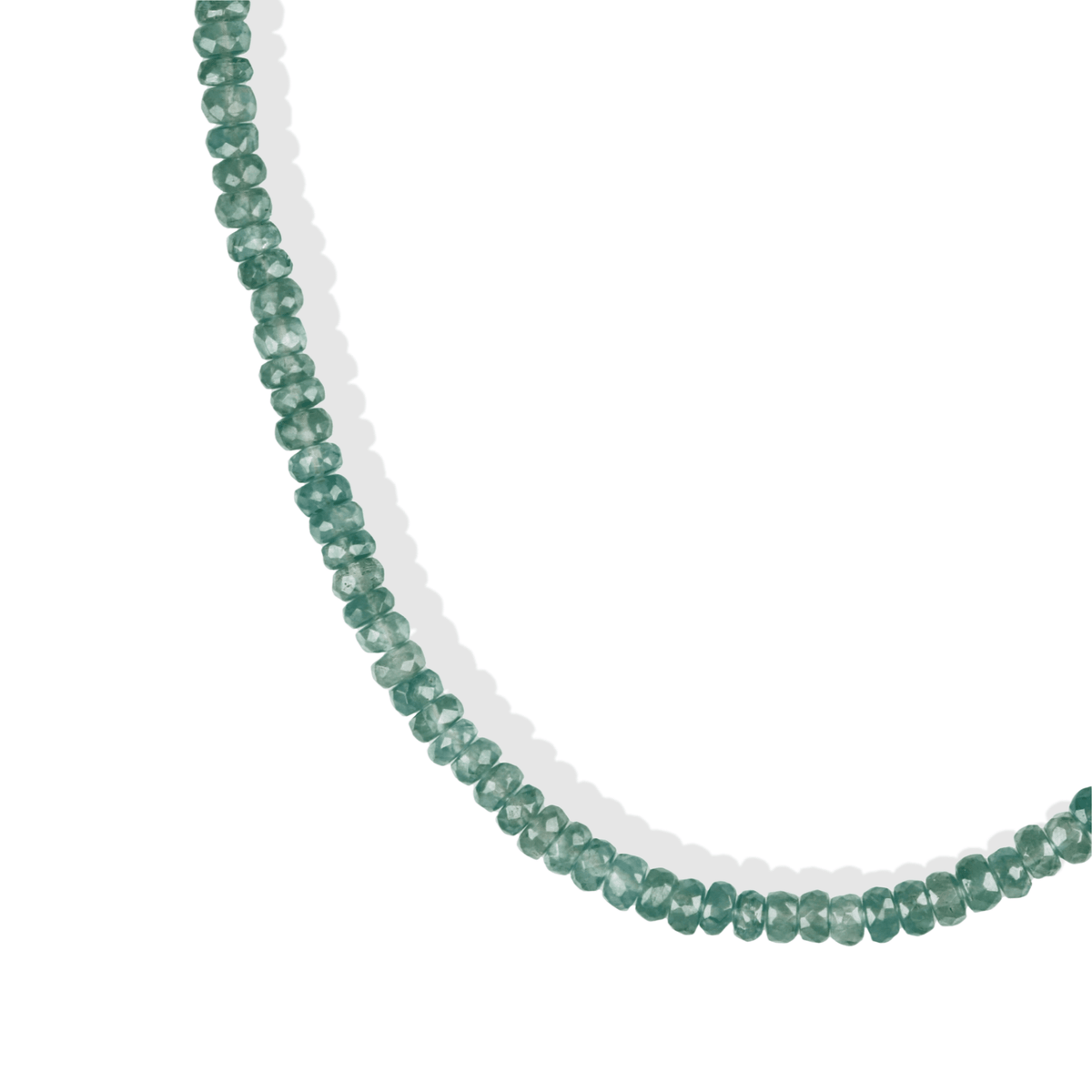Faceted Seafoam Green Kyanite Beaded Necklace with 14K Clasp - Peridot Fine Jewelry - Zahava