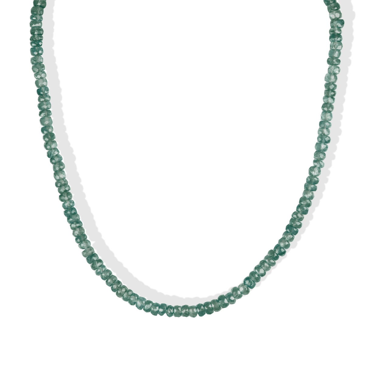 Faceted Seafoam Green Kyanite Beaded Necklace with 14K Clasp - Peridot Fine Jewelry - Zahava
