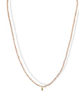 Faceted Zircon Beaded Necklace With 18K Bezel-Set Marquise Grey Diamond Charm - Peridot Fine Jewelry - Margaret Solow Jewelry