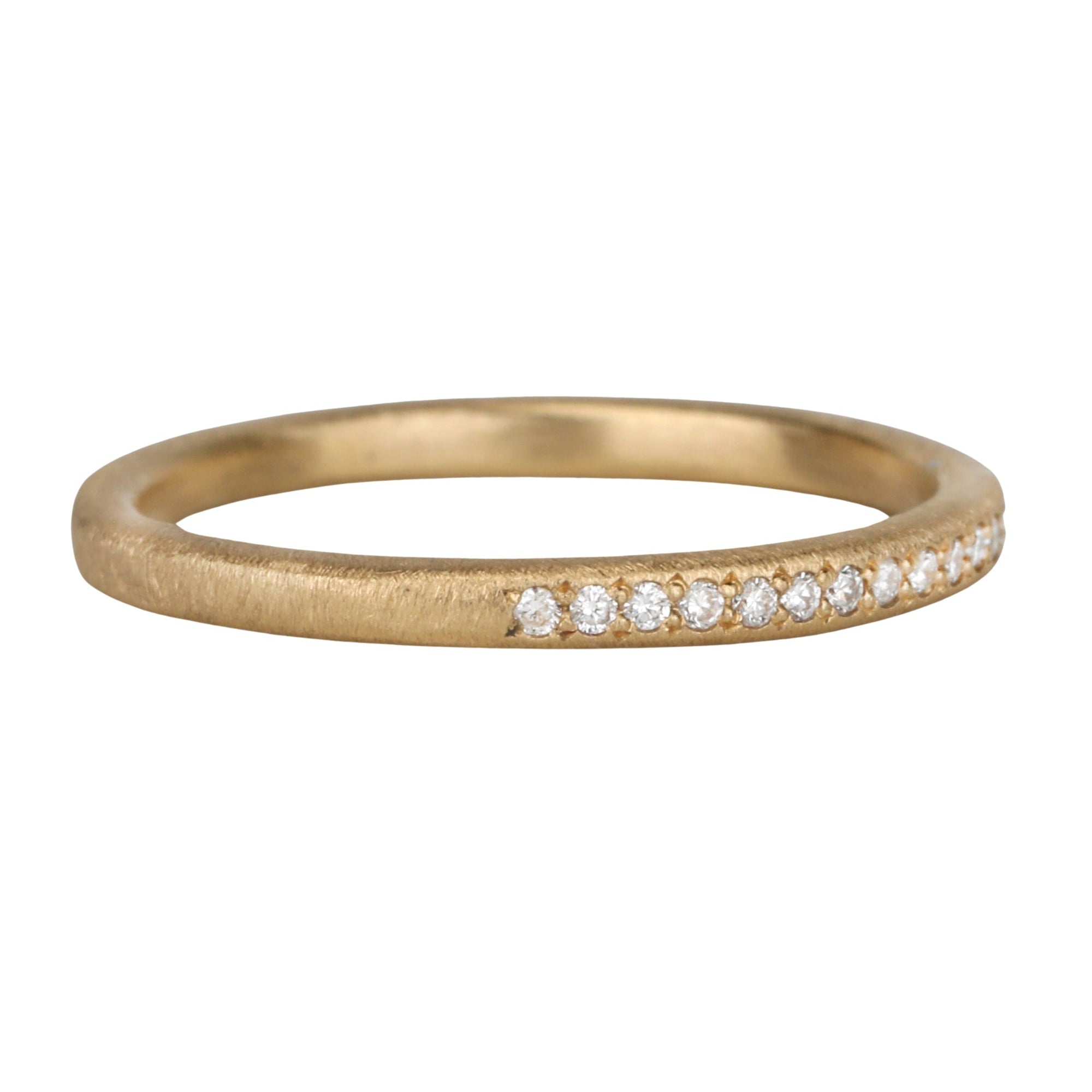 Gold and Pave Diamond Halfway Eternity Band - Peridot Fine Jewelry - Yasuko Azuma