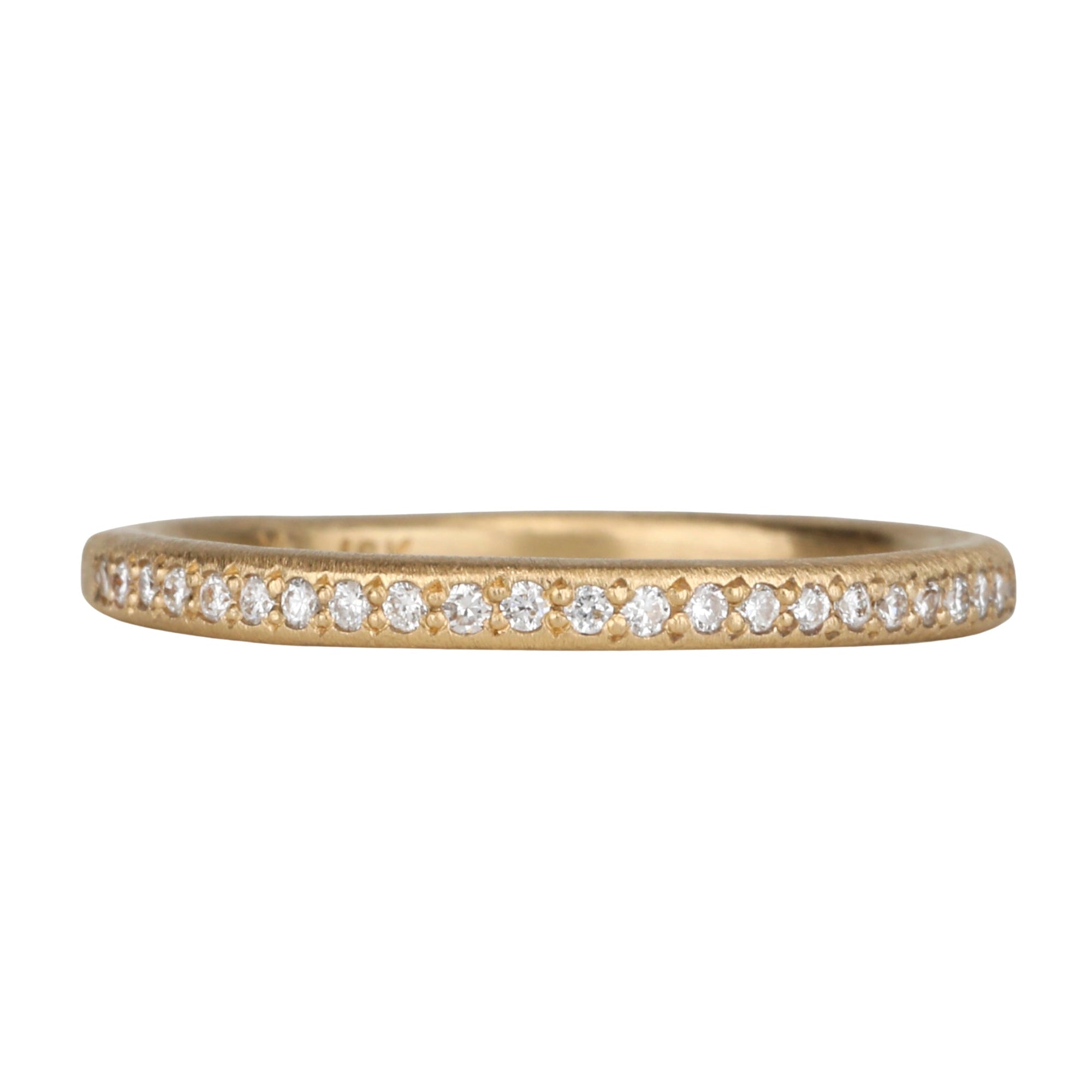 Gold and Pave Diamond Halfway Eternity Band - Peridot Fine Jewelry - Yasuko Azuma