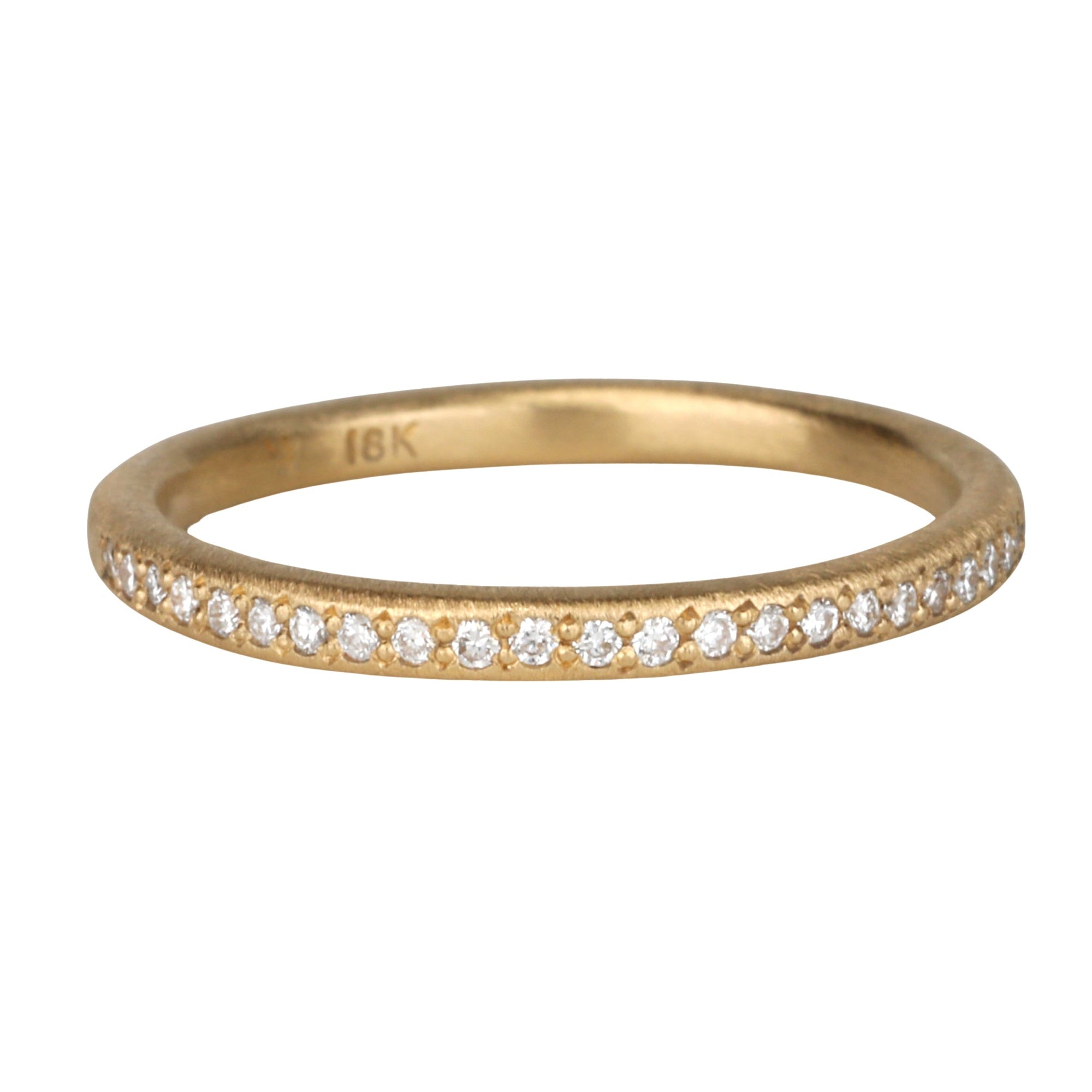 Gold and Pave Diamond Halfway Eternity Band - Peridot Fine Jewelry - Yasuko Azuma