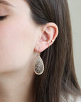 Gold Fill Large Front-Facing Teardrop Earrrings with "Pewter Mix" Beads - Peridot Fine Jewelry - Dana Kellin