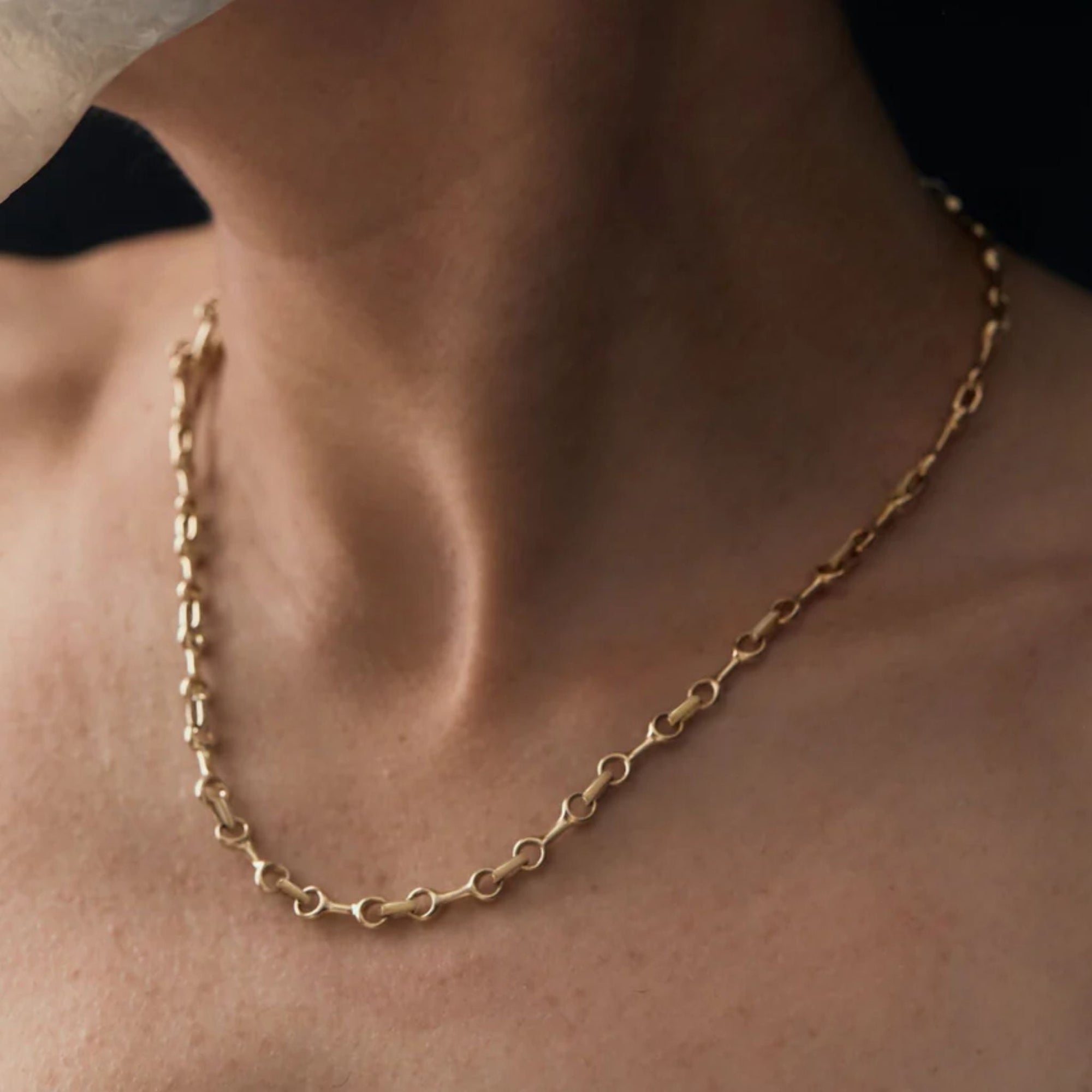 Gold Vermeil 15mm &quot;Double Beam&quot; Chain Necklace - Peridot Fine Jewelry - Gabriela Artigas