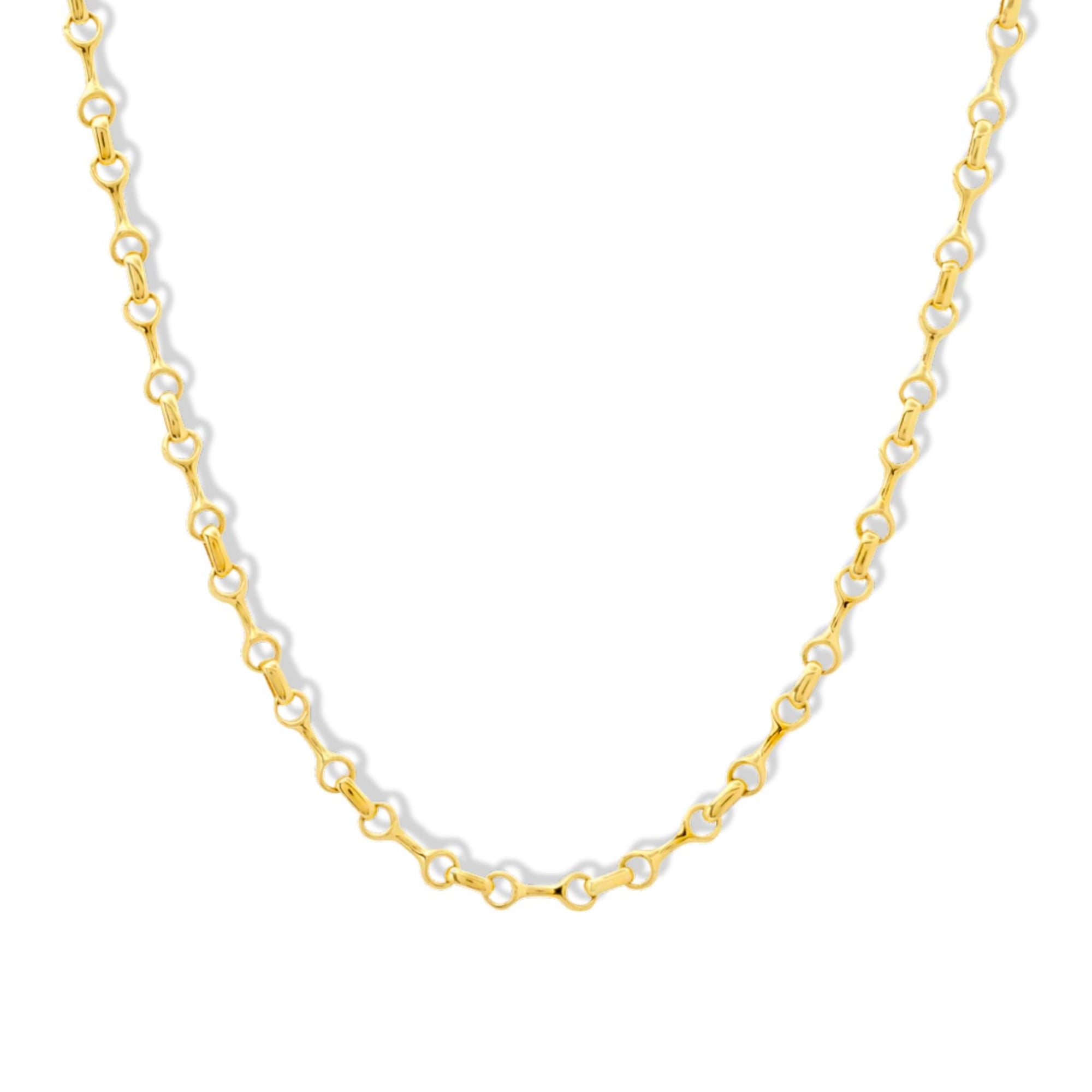 Gold Vermeil 15mm &quot;Double Beam&quot; Chain Necklace - Peridot Fine Jewelry - Gabriela Artigas