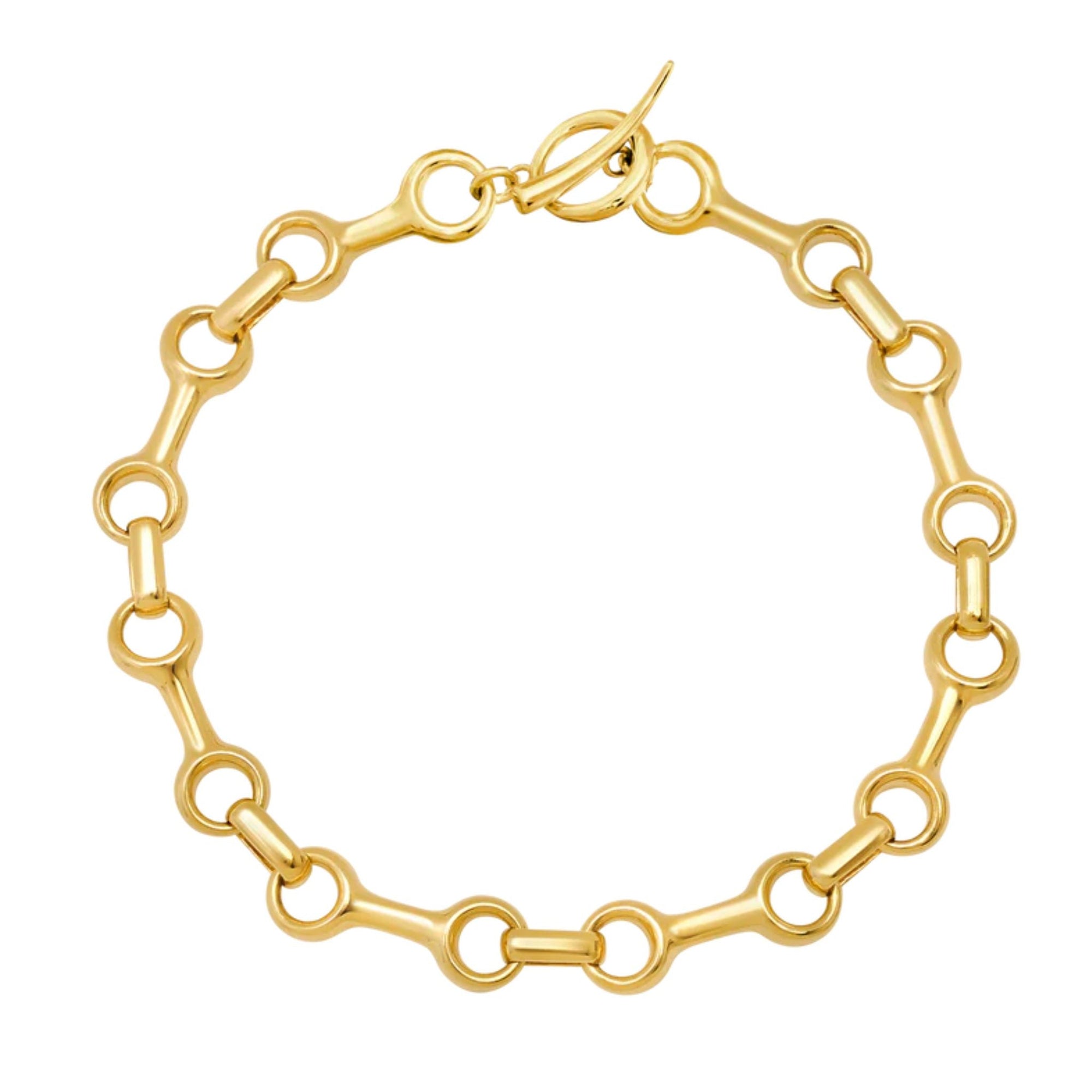 Gold Vermeil 25mm &quot;Double Beam&quot; Chain Bracelet - Peridot Fine Jewelry - Gabriela Artigas