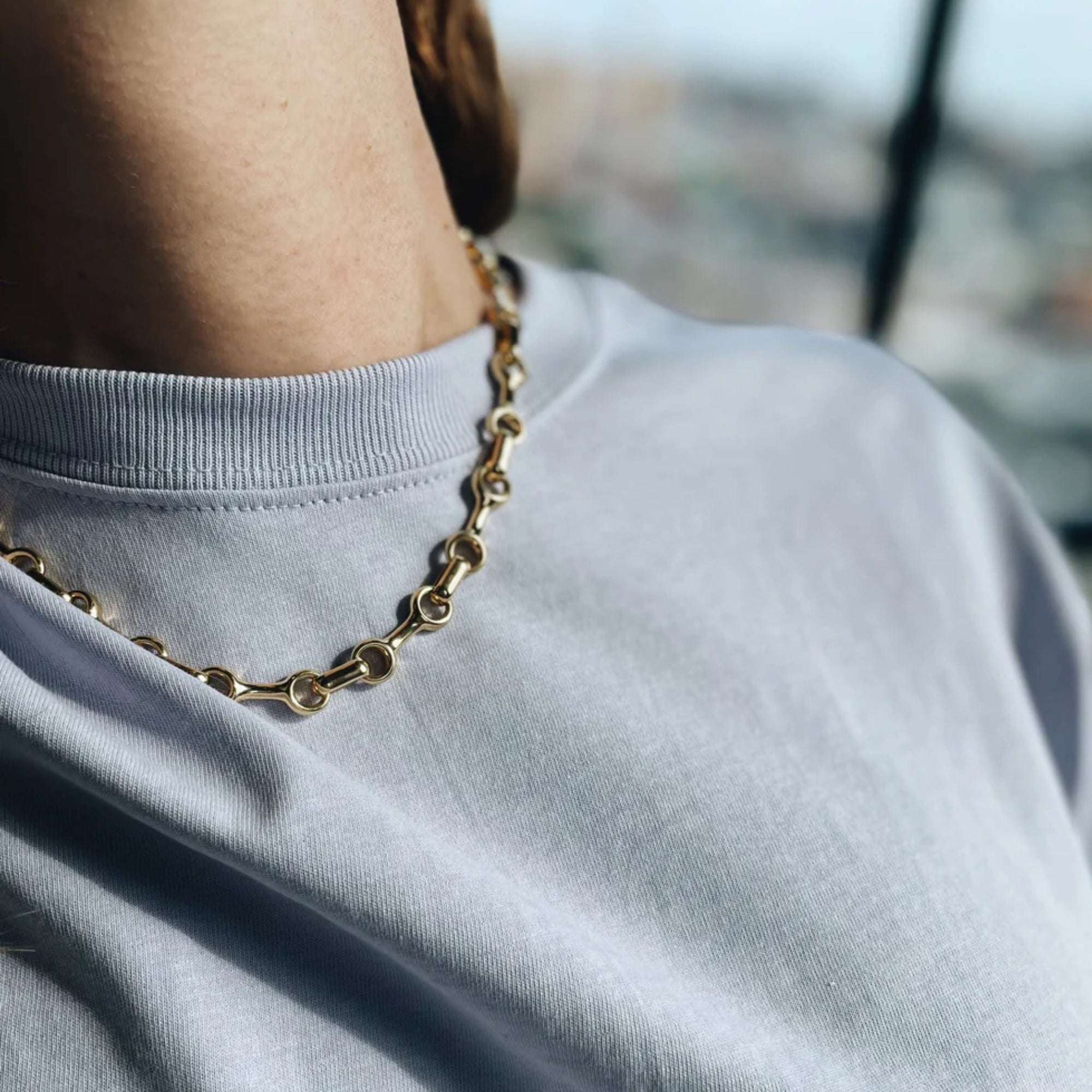 Gold Vermeil 25mm &quot;Double Beam&quot; Chain Necklace - Peridot Fine Jewelry - Gabriela Artigas