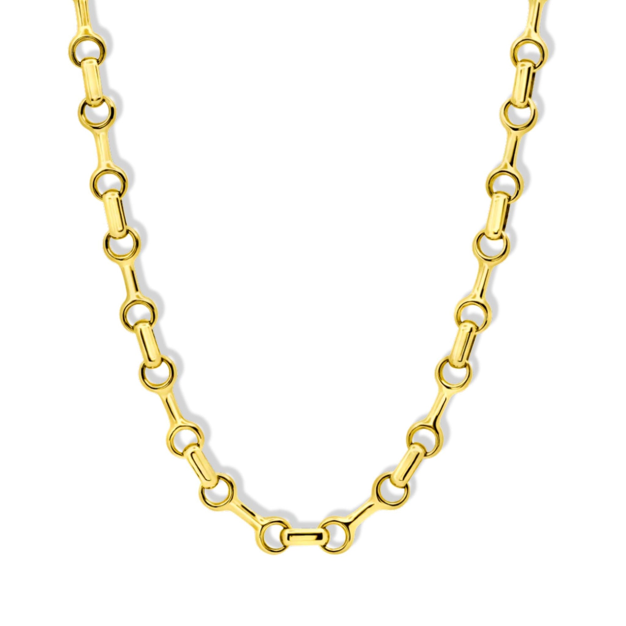 Gold Vermeil 25mm &quot;Double Beam&quot; Chain Necklace - Peridot Fine Jewelry - Gabriela Artigas