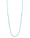 Gold Vermeil, Amazonite Bead & Turquoise Seed Bead Station Necklace - Peridot Fine Jewelry - Debbie Fisher