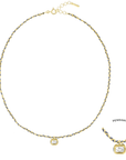 Gold Vermeil & Navy Silk Woven Necklace with Rectangular Bezel-Set Diamond Charm - Peridot Fine Jewelry - Marie Laure Chamorel
