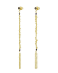Gold Vermeil Woven Chain Drop Earrings with Crystal Bead & Chain Fringe Details - Peridot Fine Jewelry - Marie Laure Chamorel