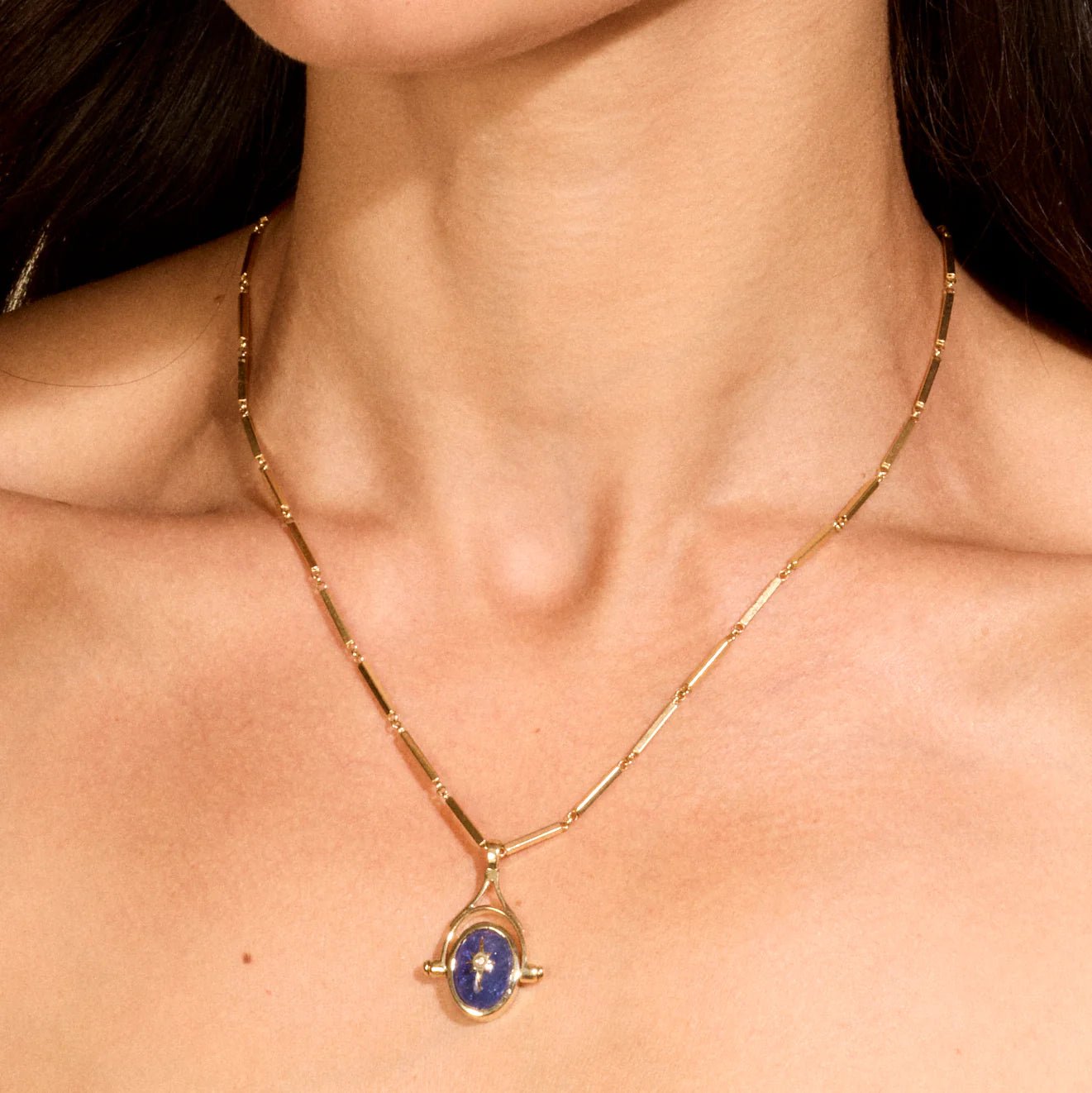 Gold &quot;Zosia&quot; Bar Chain Necklace - Peridot Fine Jewelry - Zahava