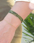 Green Tourmaline Beaded Wrap Bracelet - Peridot Fine Jewelry - Anne Sportun