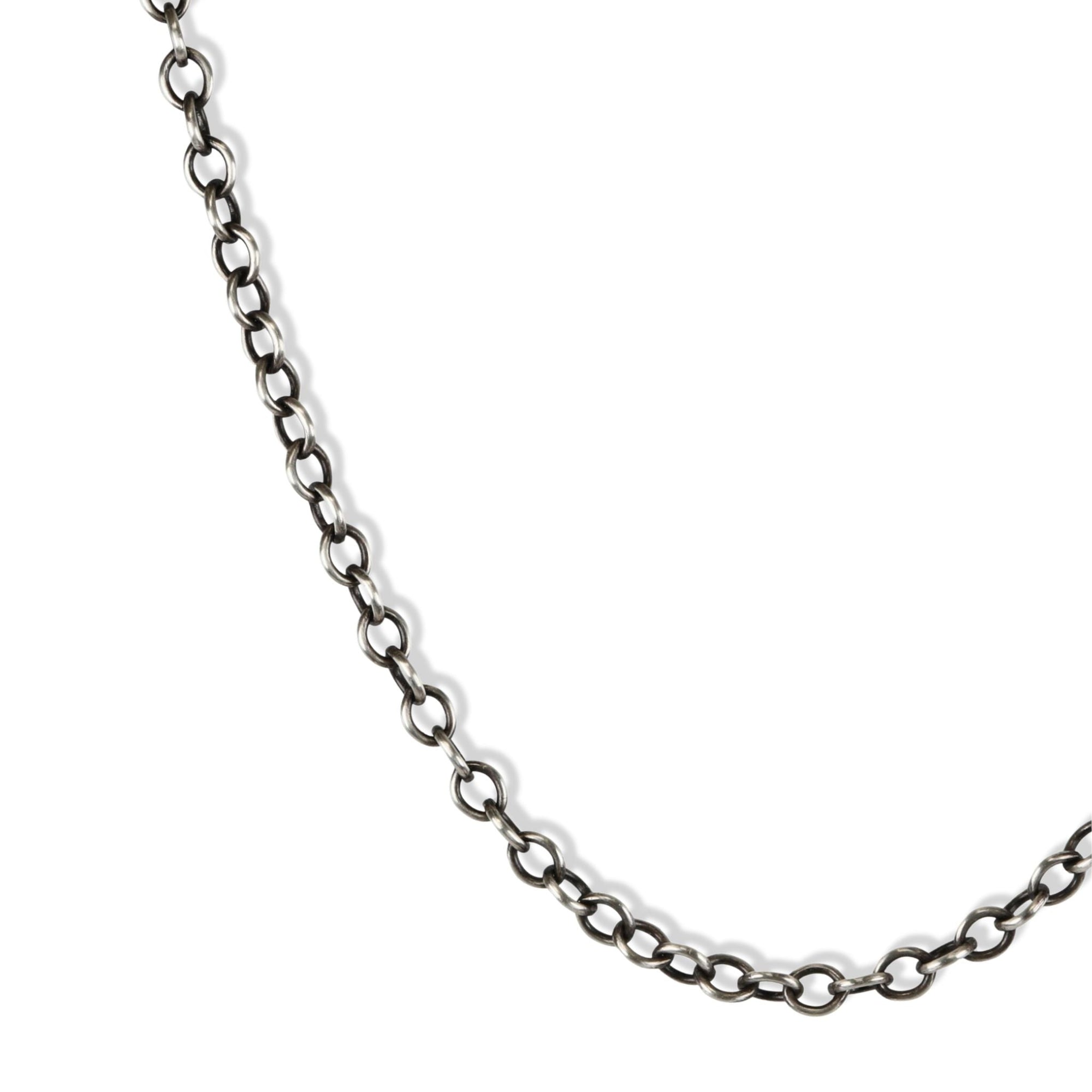 Heavy Duty 4.7mm Oxidized Sterling Silver Cable Chain - 18.5" - Peridot Fine Jewelry - Rosanne Pugliese