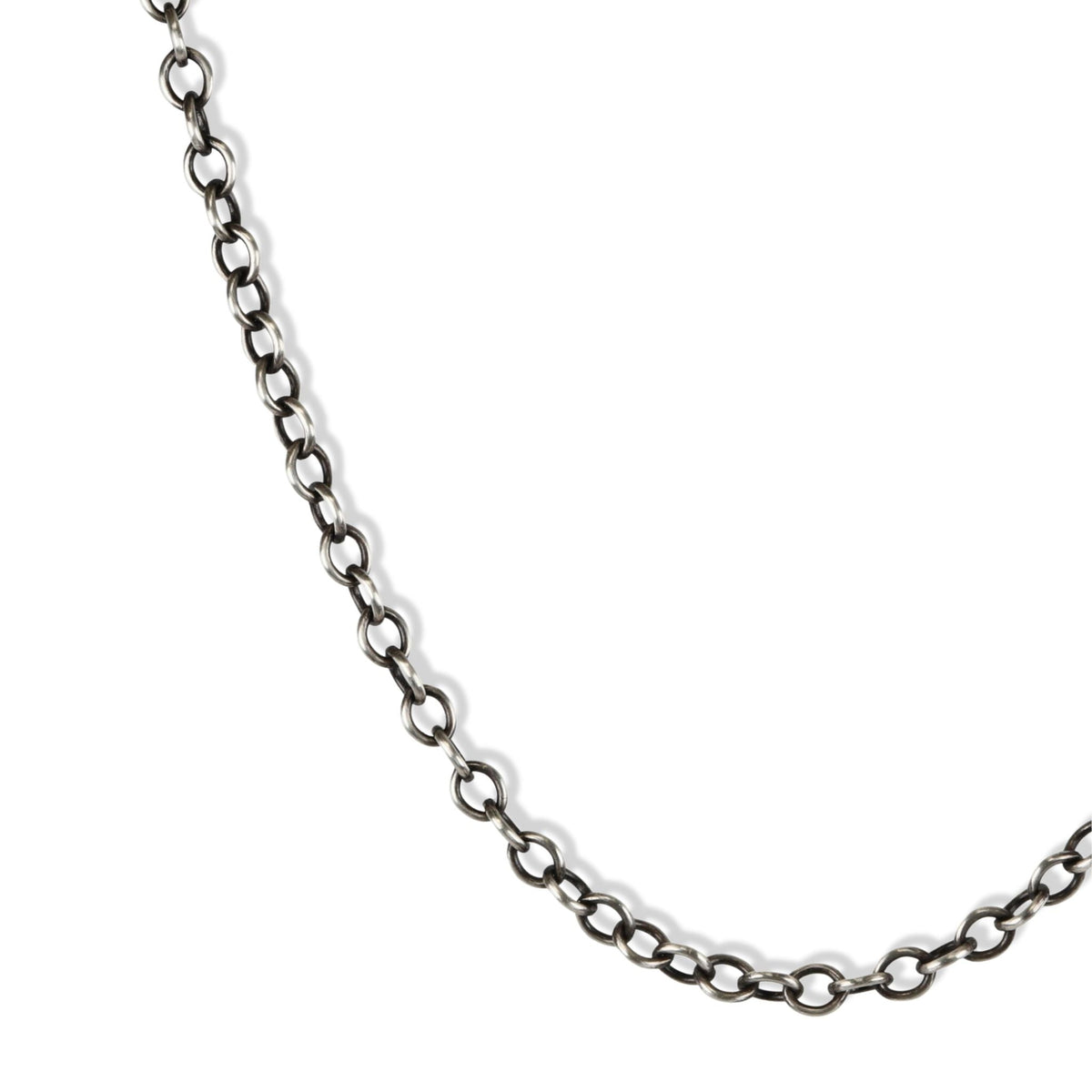 Heavy Duty Oxidized Sterling Silver Cable Chain in 24.5" - Peridot Fine Jewelry - Rosanne Pugliese