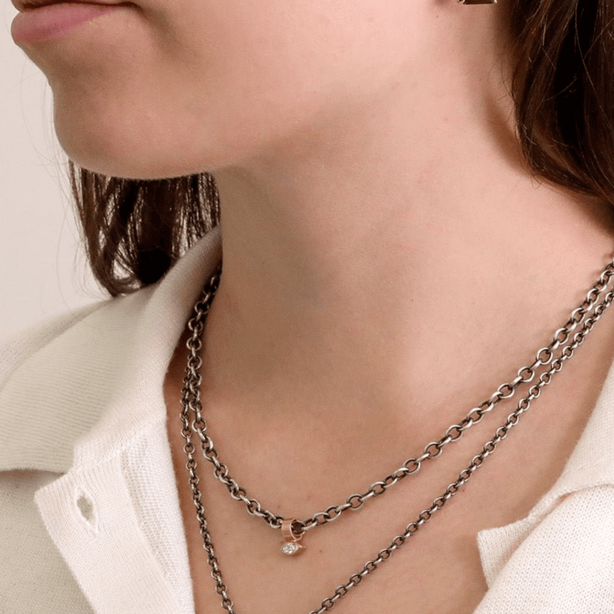Heavy Duty Oxidized Sterling Silver Cable Chain in 24.5" - Peridot Fine Jewelry - Rosanne Pugliese