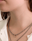 Heavy Duty Oxidized Sterling Silver Cable Chain in 24.5" - Peridot Fine Jewelry - Rosanne Pugliese