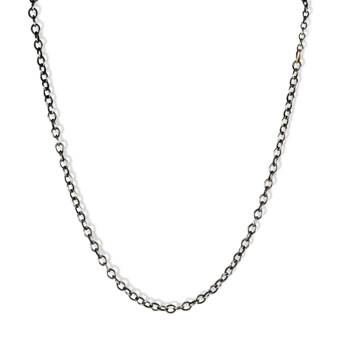 Heavy Duty Oxidized Sterling Silver Cable Chain in 24.5" - Peridot Fine Jewelry - Rosanne Pugliese
