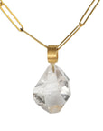 Herkimer "Diamond" Quartz Pendant with 22K Gold Bale - Peridot Fine Jewelry - Rosanne Pugliese