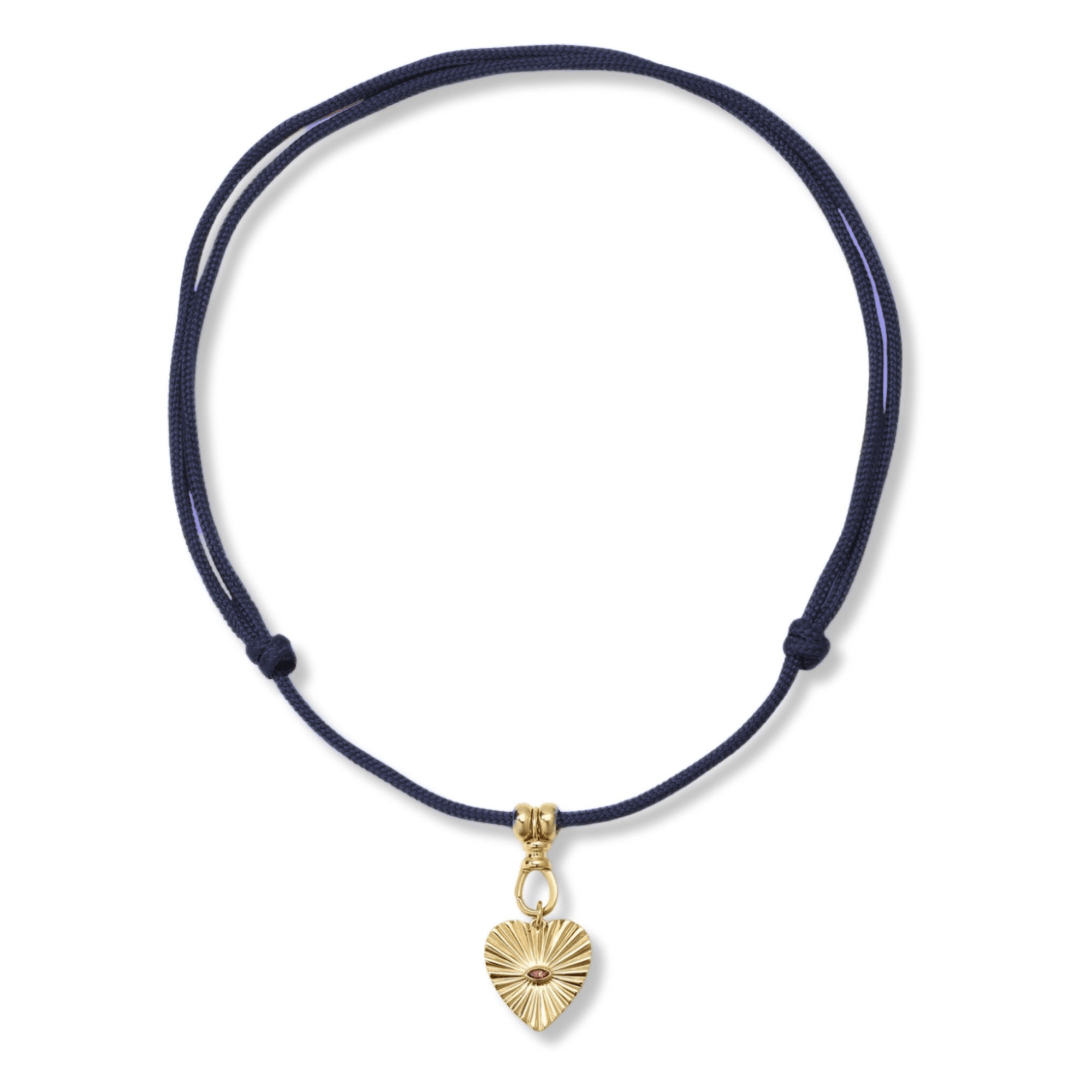 Indigo Paracord Necklace with 10K Swivel &amp; Beads - Peridot Fine Jewelry - Zahava