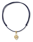 Indigo Paracord Necklace with 10K Swivel & Beads - Peridot Fine Jewelry - Zahava