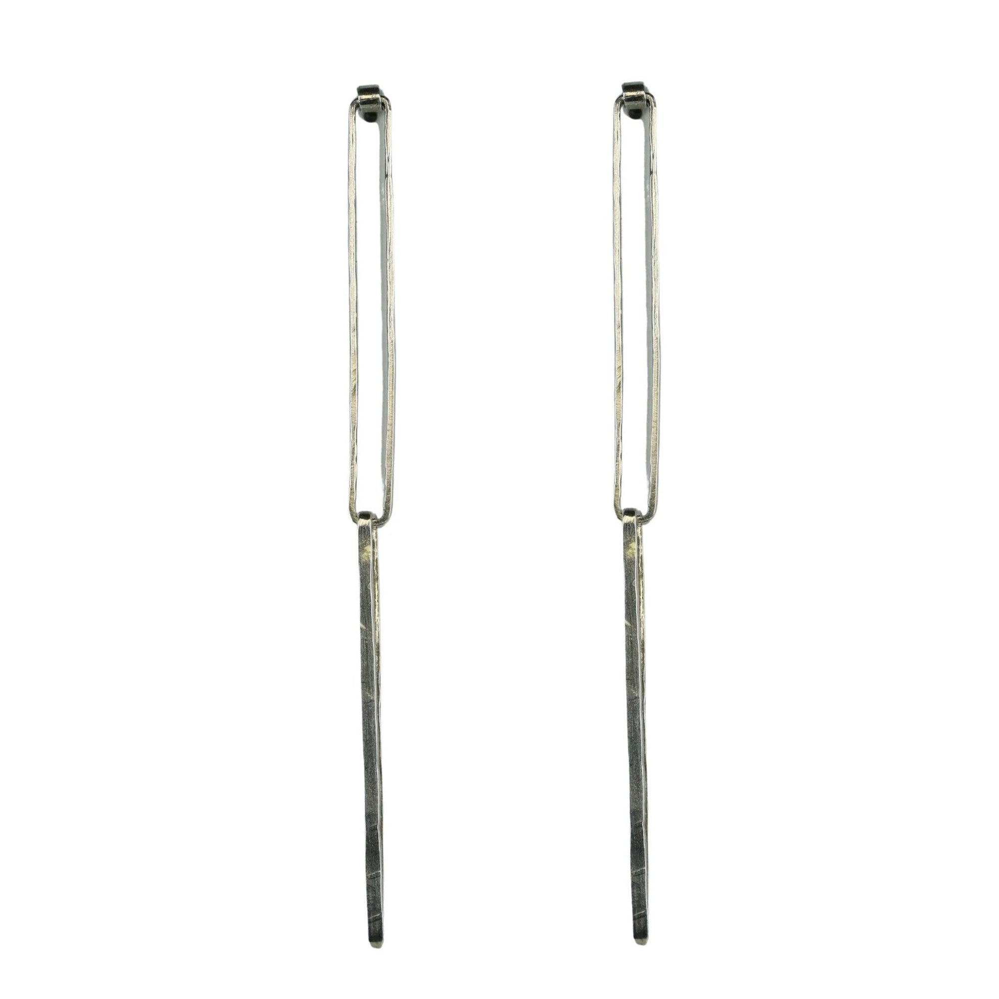 &quot;Irina&quot; Sterling Silver Double Rectangular Link Earrings - Peridot Fine Jewelry - Sarah Macfadden