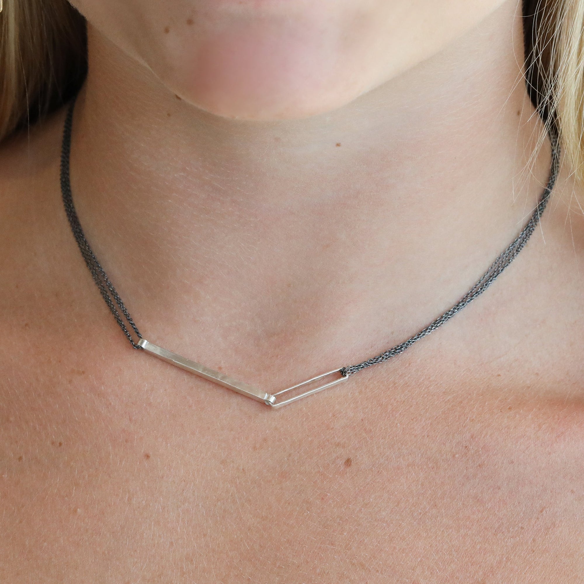 &quot;Jesse&quot; Oxidized Sterling Silver Necklace - Peridot Fine Jewelry - Sarah Macfadden