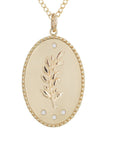 Large "Olive Branch" Pendant with Diamond Details - Peridot Fine Jewelry - Zahava