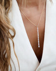 Lariat Necklace With 9 Baguette Diamonds - Peridot Fine Jewelry - TAP by Todd Pownell