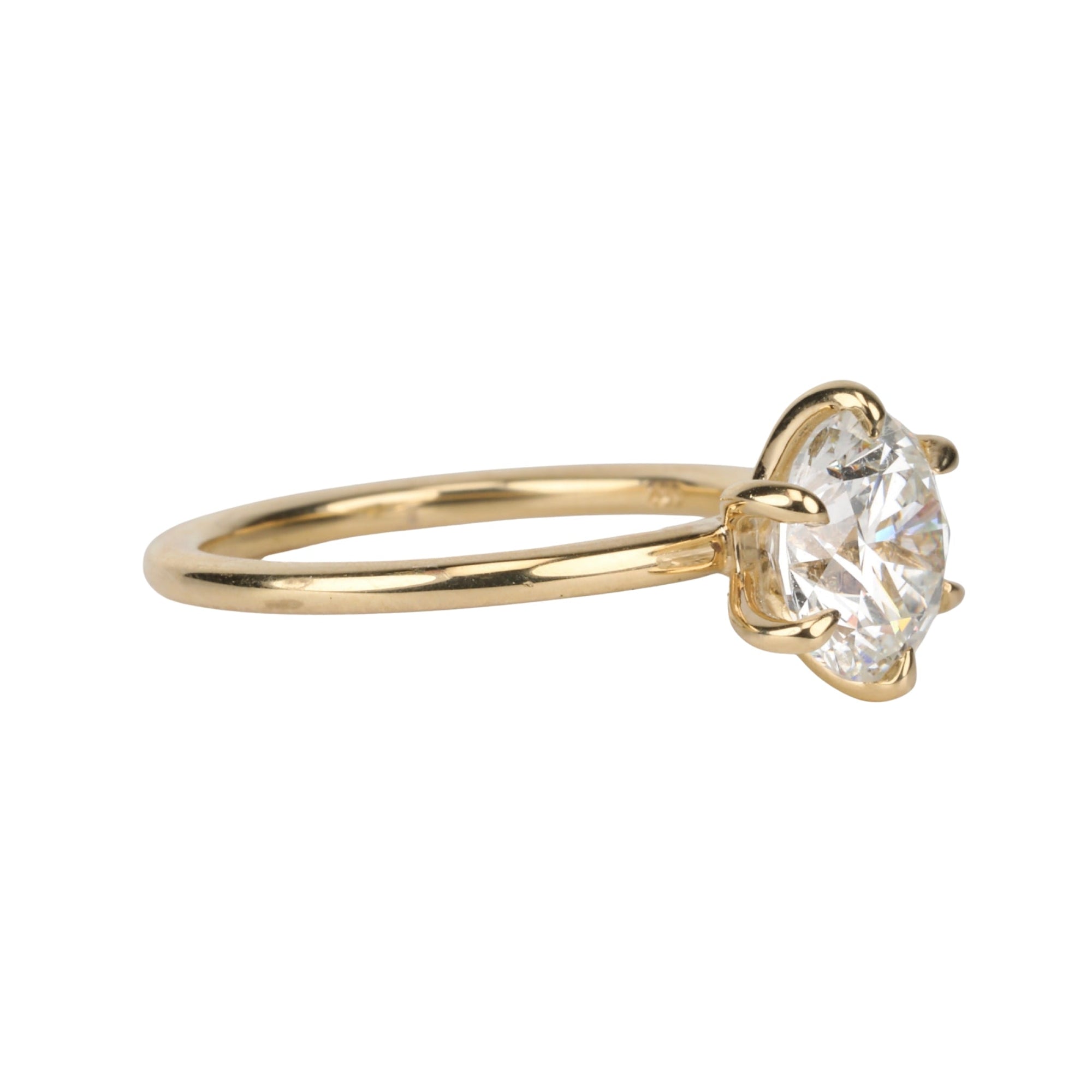 Live 18K 6-Prong 2.03ct Lab Grown Round Brilliant Cut Diamond Ring - Peridot Fine Jewelry - Mark Patterson