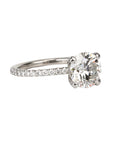 Live Platinum Prong-Set 2.09ct Lab Grown Round Brilliant Cut Diamond Ring with Pave Diamond Band and Prongs - Peridot Fine Jewelry - Mark Patterson