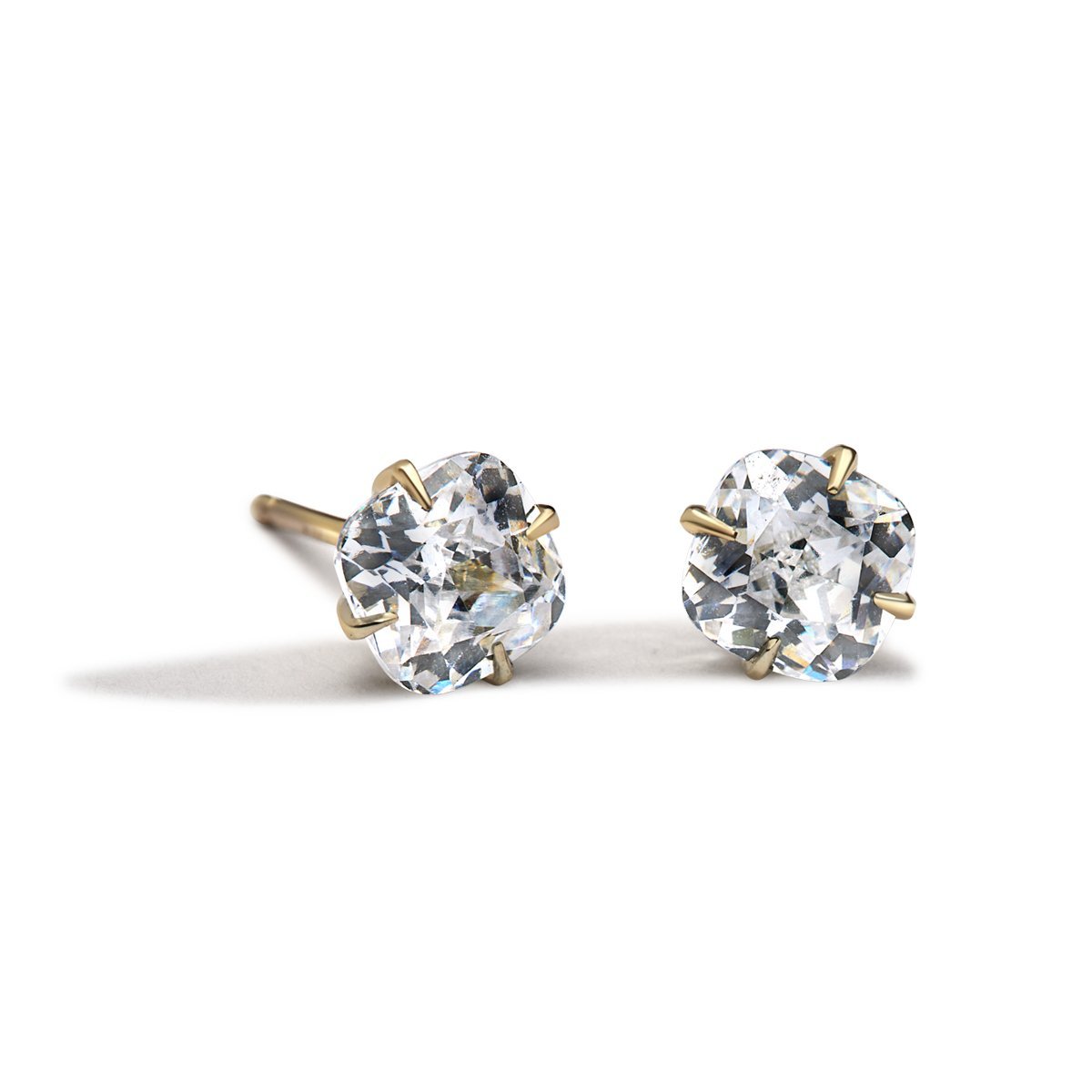 Live Prong - Set Cushion Lab Grown Diamond Studs ~2tcw - Peridot Fine Jewelry - ILA - jewelry and settings
