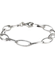"Lottie" Sterling Silver Handmade Hammered Oval Link Bracelet - Peridot Fine Jewelry - Sarah Macfadden