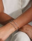 "Lottie" Sterling Silver Handmade Hammered Oval Link Bracelet - Peridot Fine Jewelry - Sarah Macfadden