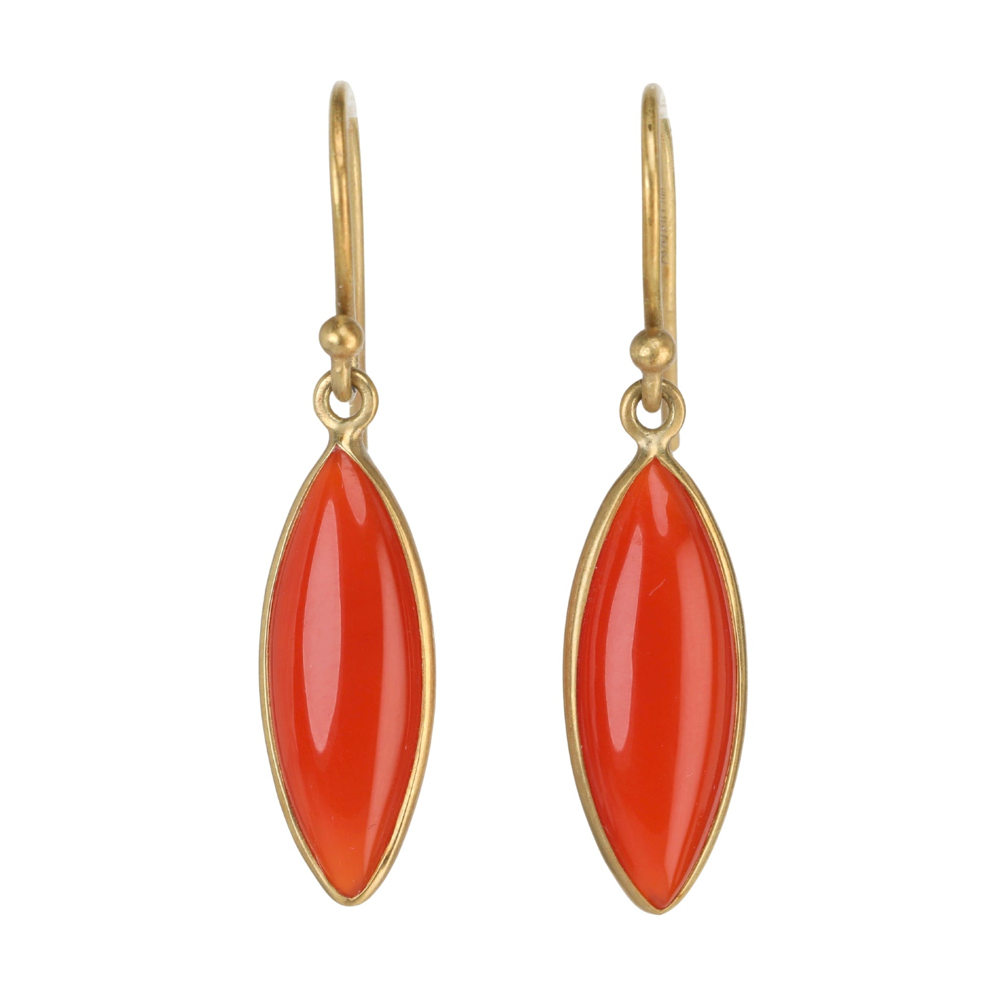 Marquise Carnelian Drop Earrings - Peridot Fine Jewelry - Kothari