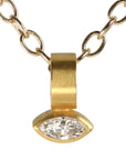 Marquise Diamond Pendant Set in 22K Gold - Peridot Fine Jewelry - Rosanne Pugliese